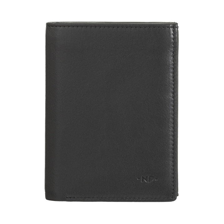 Cartera vertical para hombre Nuvola Pelle en piel de napa con monedero y tarjetero