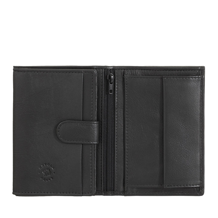 Cartera vertical para hombre Nuvola Pelle en piel de napa con monedero y tarjetero