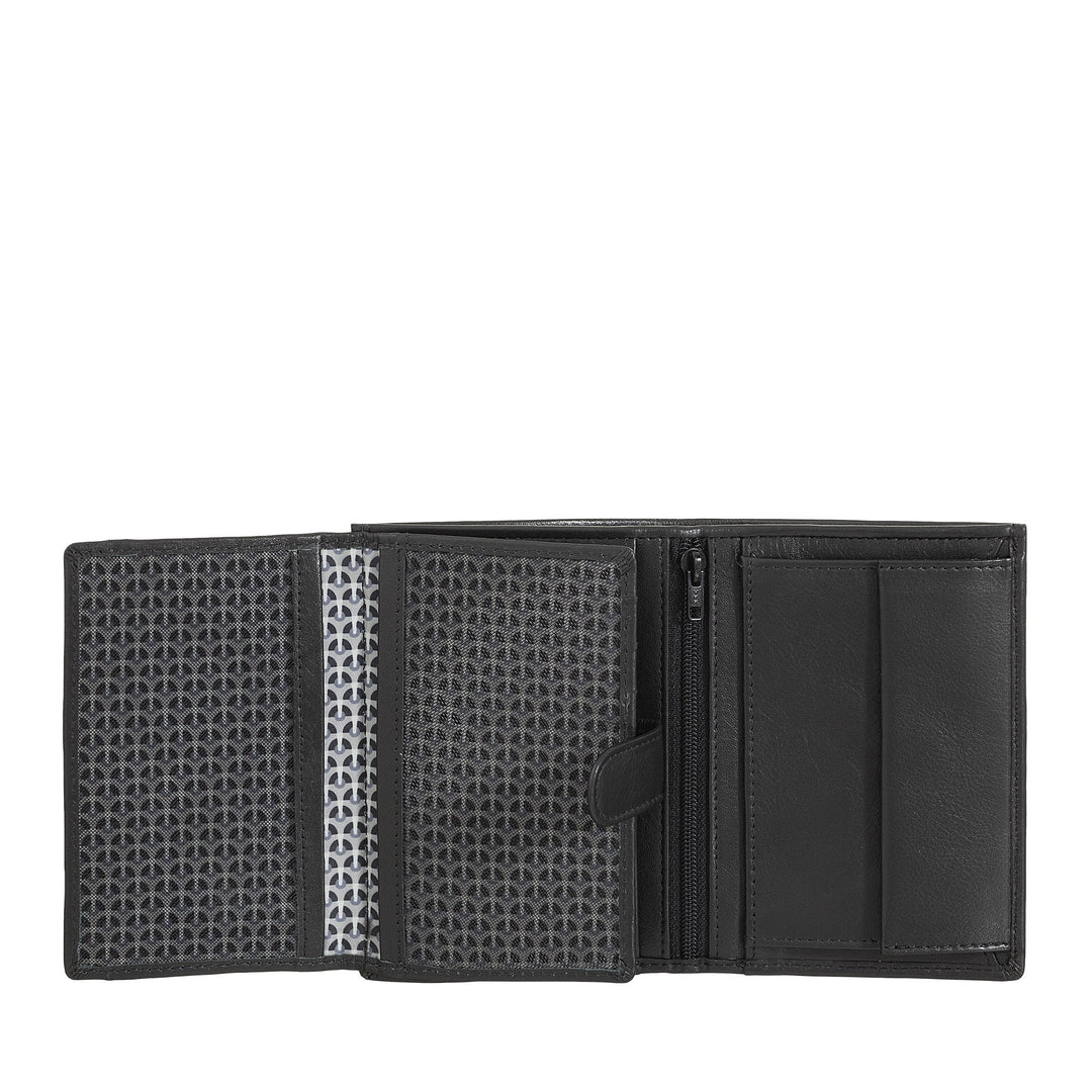 Cartera vertical para hombre Nuvola Pelle en piel de napa con monedero y tarjetero