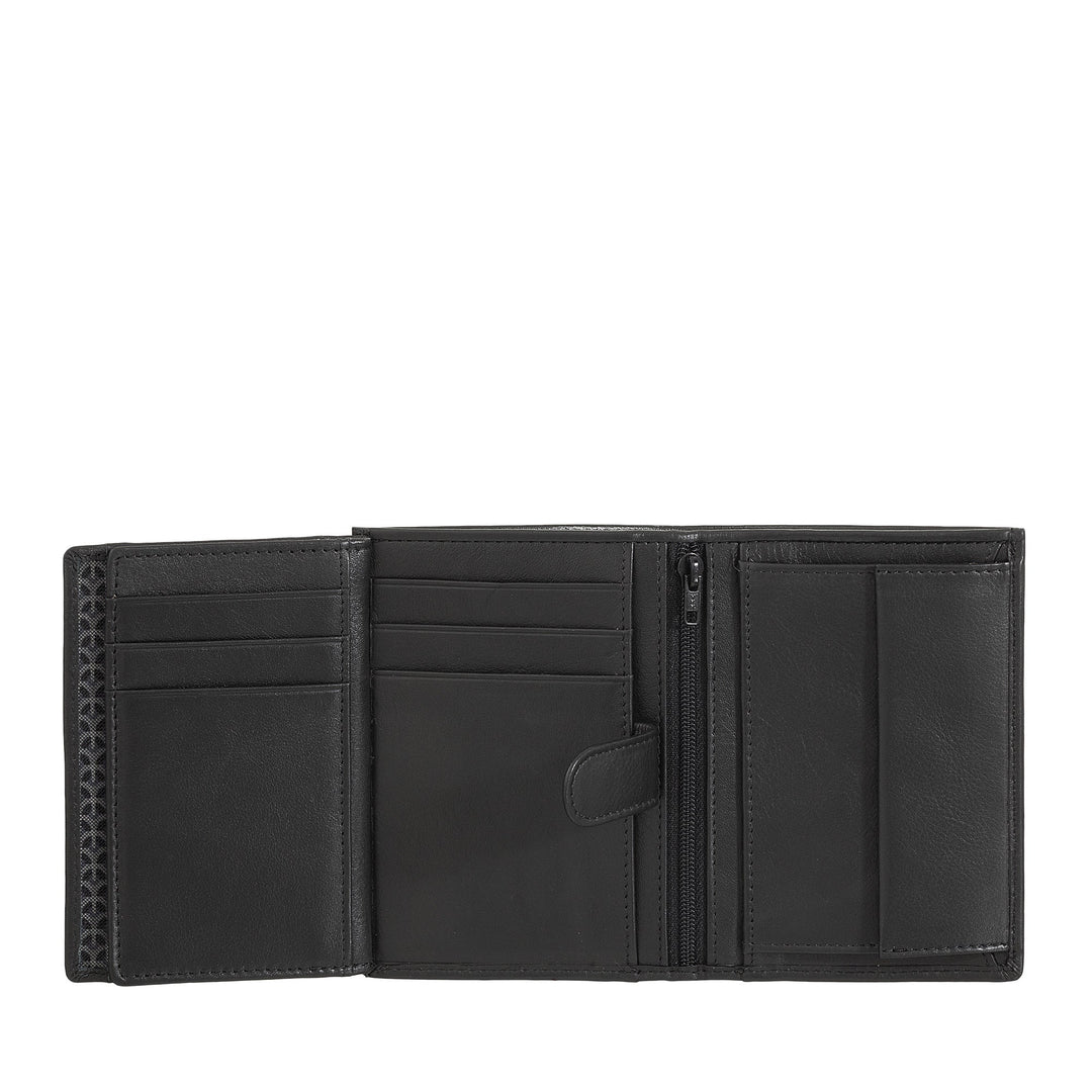Cartera vertical para hombre Nuvola Pelle en piel de napa con monedero y tarjetero