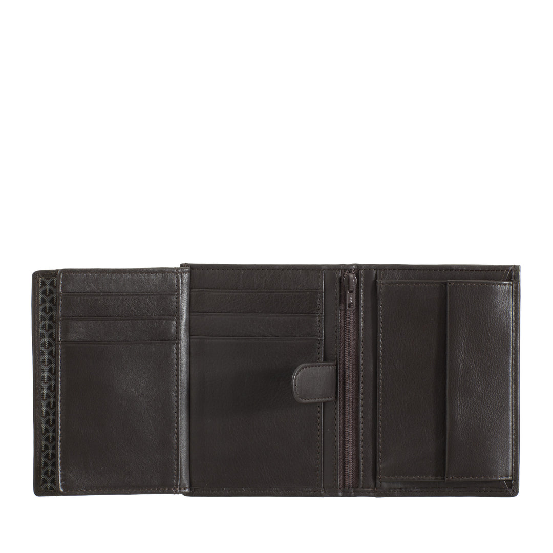 NuVola Leather Vertical Men's Wallet in Nappa Leather Leather met houder en creditcardhouder