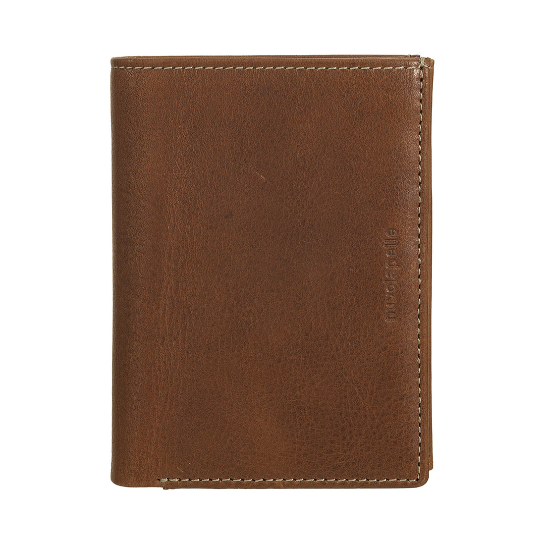 Nuvola leather wallet vertical leather - elegant bifold wallet with door holder, internal tab closure, cards compartments and zip pockets