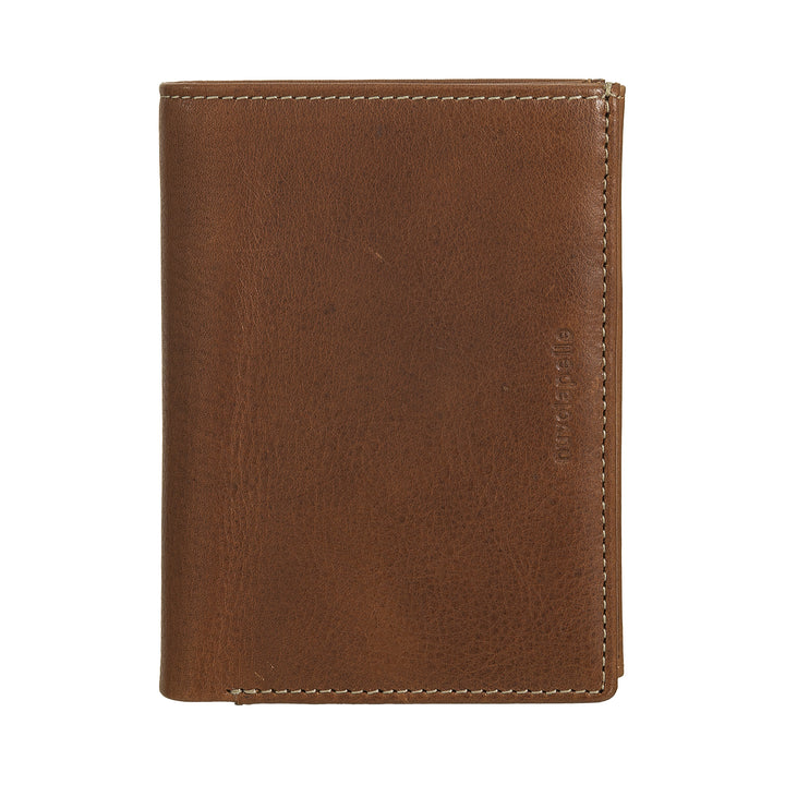 Nuvola leather wallet vertical leather - elegant bifold wallet with door holder, internal tab closure, cards compartments and zip pockets