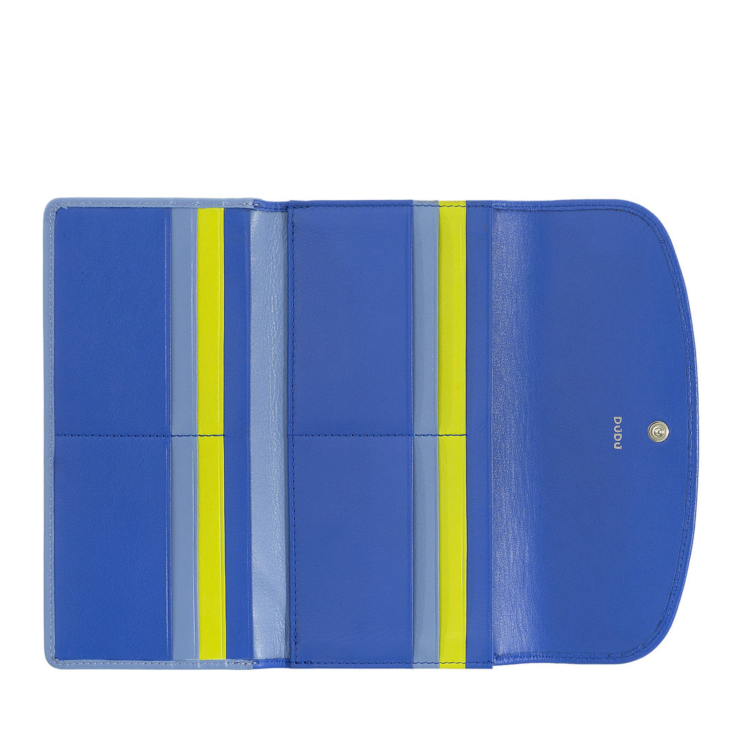 Carteira feminina grande DUDU em couro real, blindada RFID, carteiras com porta-moedas com zíper, vários compartimentos