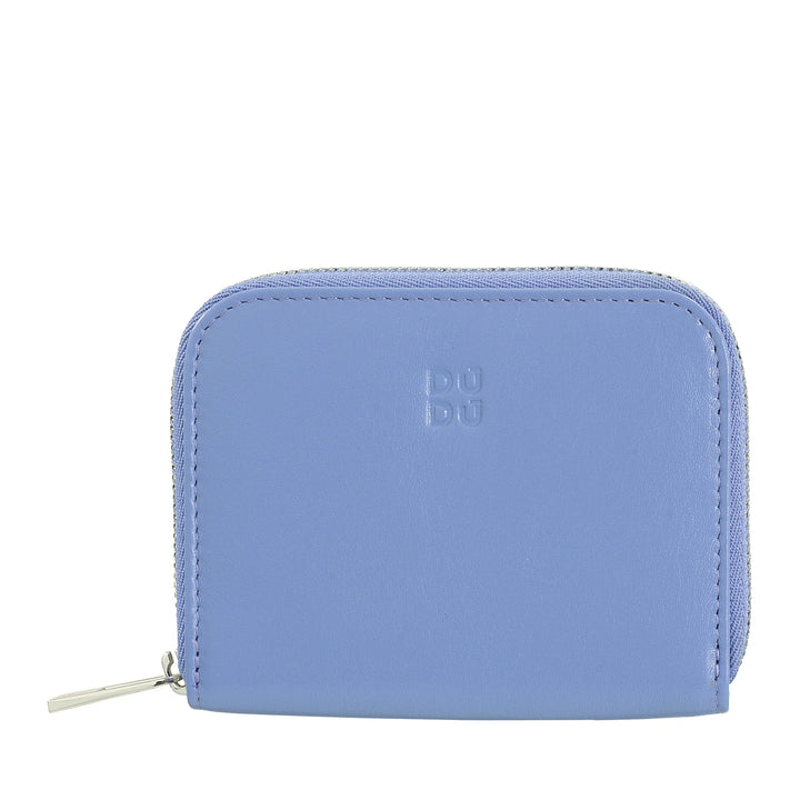 DUDU Monedero de Bolsillo Pequeño para Hombre y Mujer en Piel de Color con Cremallera, Tarjeteros, Cartera Compacta