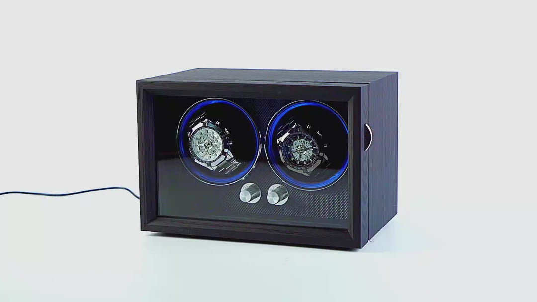 Capodagli box with rotor for 4 watches black xb4