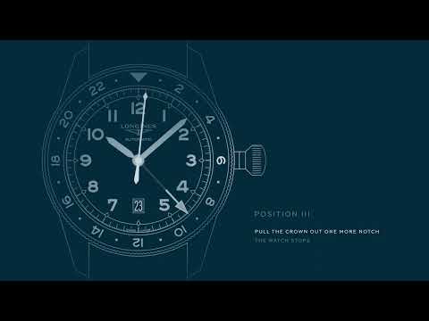 ساعة لونجين هيدروكونكويست جي إم تي 41 ملم أوتوماتيكية زرقاء من الفولاذ L3.790.4.96.6