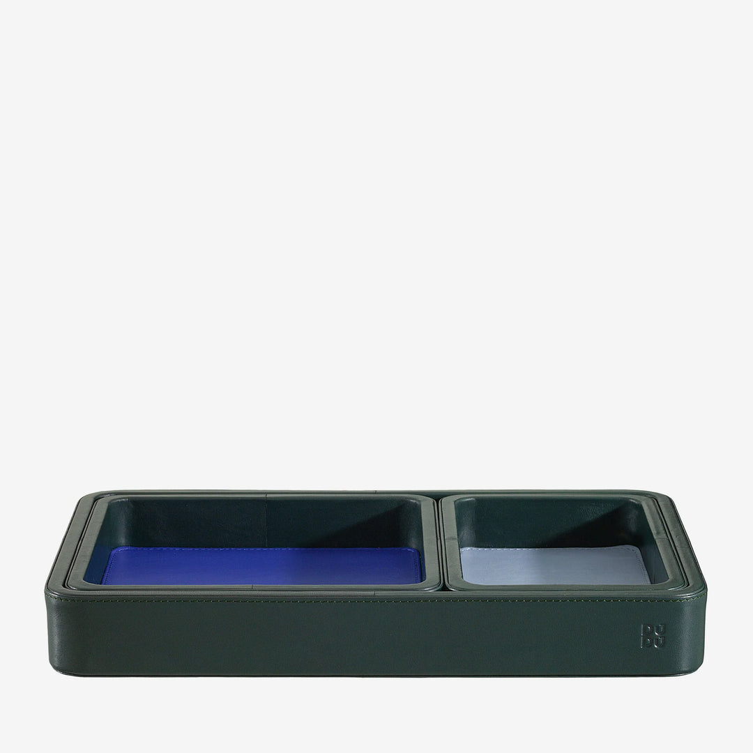 DUDU Set med 3 st Läderficka, Bordsförvaringsbricka Hemmaskrivbord Kontor, Nyckelhållare, Mynt, Telefon