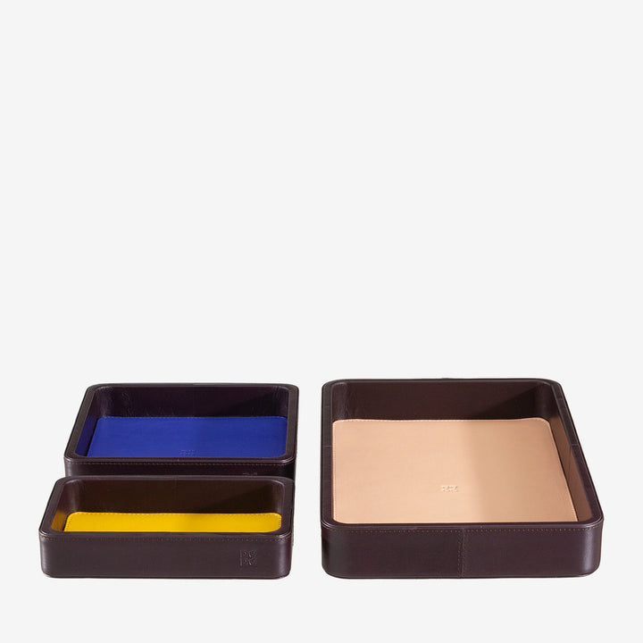 DUDU 가죽 포켓 트레이 3개 세트, 테이블 보관 트레이 홈 데스크 사무실, 키 홀더, 동전, 전화기