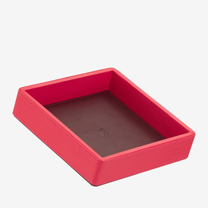 DUDU Entryway Designer Colored Leather Pocket Tray, 14x14cm, with Gift Box