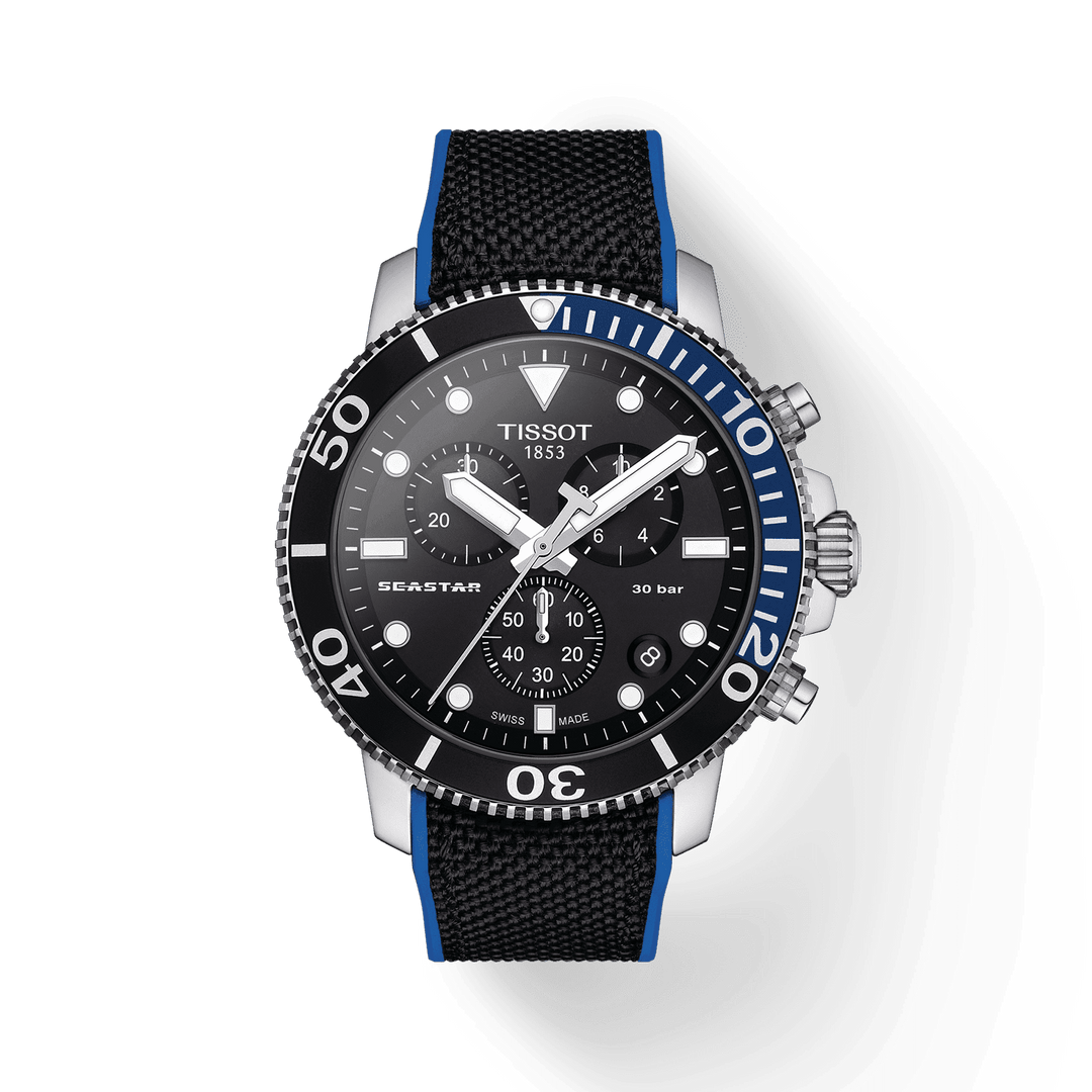 Tissot orologio Seastar 1000 Chronograph 45mm nero quarzo acciaio T120.417.17.051.03 - Capodagli 1937