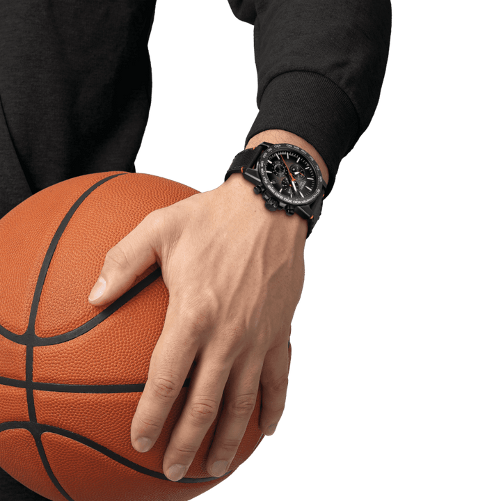 Tissot orologio Supersport Chrono Basketball Edition 45mm grigio quarzo acciaio finitura PVD nero T125.617.36.081.00 - Capodagli 1937