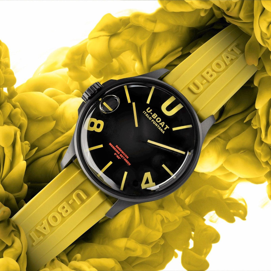 U-BOAT orologio Darkmoon BK Yellow PVD 44mm nero quarzo acciaio finitura PVD nero 9522/A - Capodagli 1937