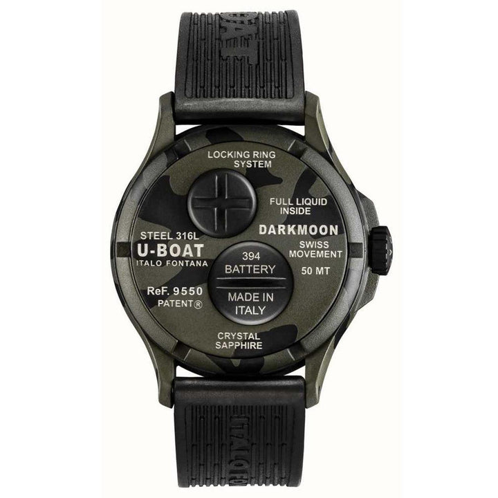 U-BOAT orologio Darkmoon Camuflage grigio 44mm quarzo acciaio finitura PVD grigio 9550 - Capodagli 1937