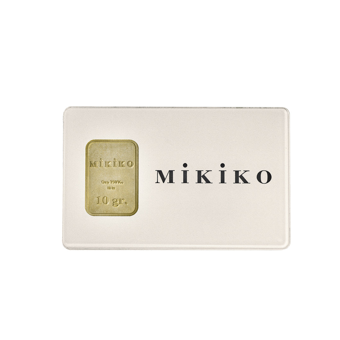 Mikiko blistr 18k zlatý slitek 10 gramů, v mikiko plexi BLTGOLD10G_MK