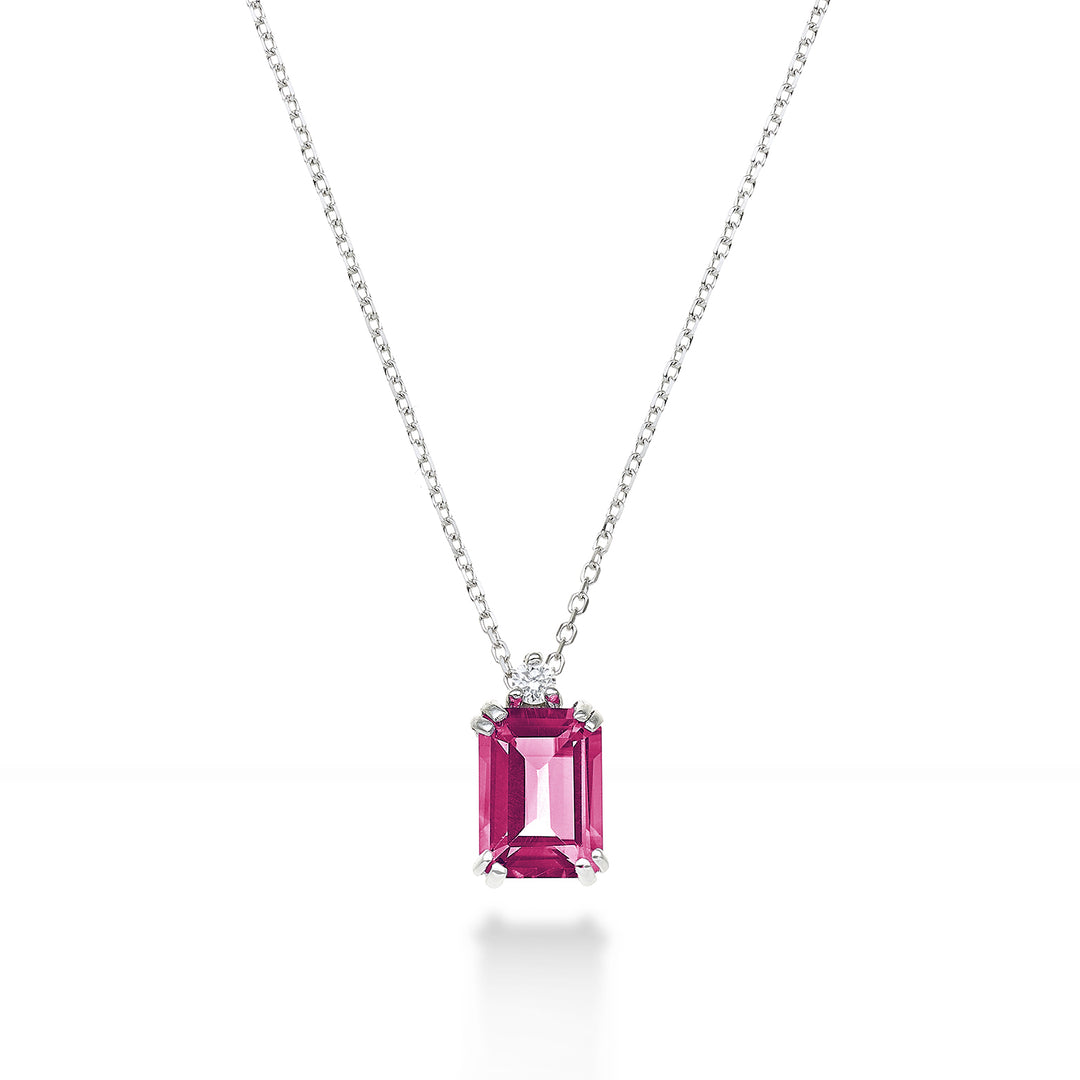 Nihama cl 18k oktagonal rosa topas 7x5 ct.1,10 diam. ct.0,025 NPCL090DITPPK2O4