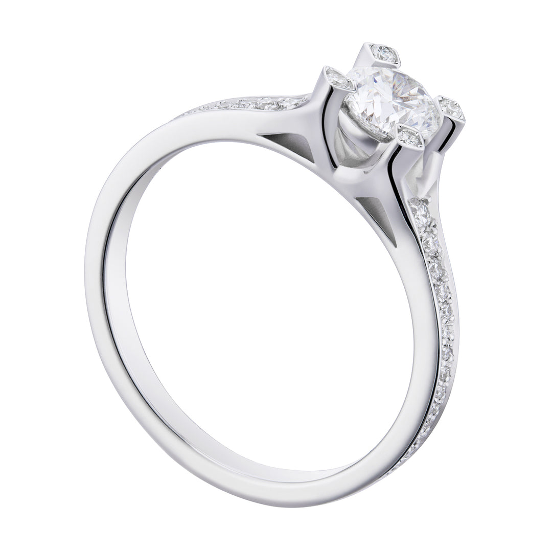 Anillo World Diamond Group de griffes incas. Vástago pavé 0,62-0,71 ct ASLCFM006CDI6-19088110005