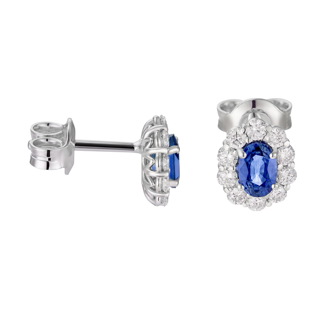Pendientes Golay 5x4 ovalados con zafiro y diamantes OCL041DIZB-26111110330