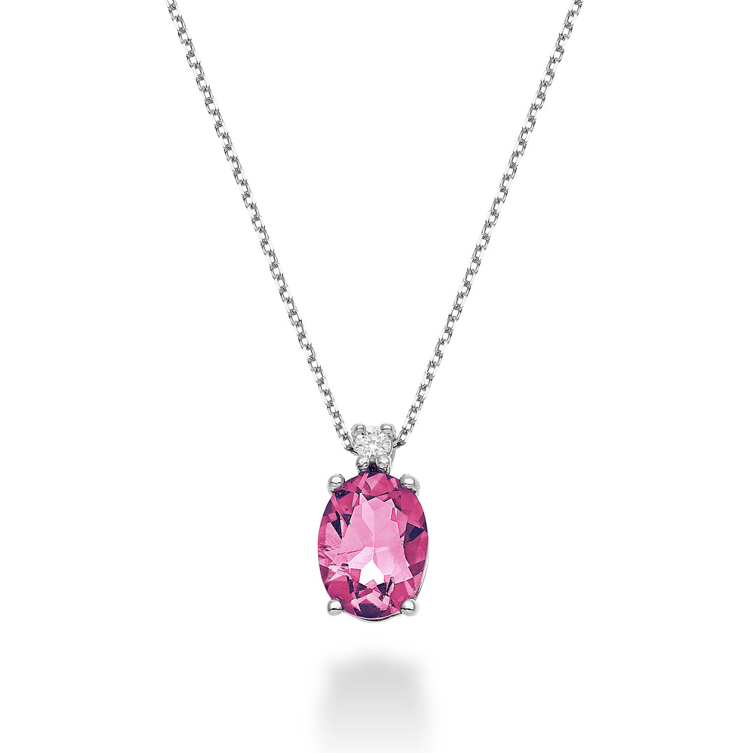 Mikiko cl 18k oval rosa topas 8x6 ct.1,40 diam. ct.0,025 MD5036O4TPPK