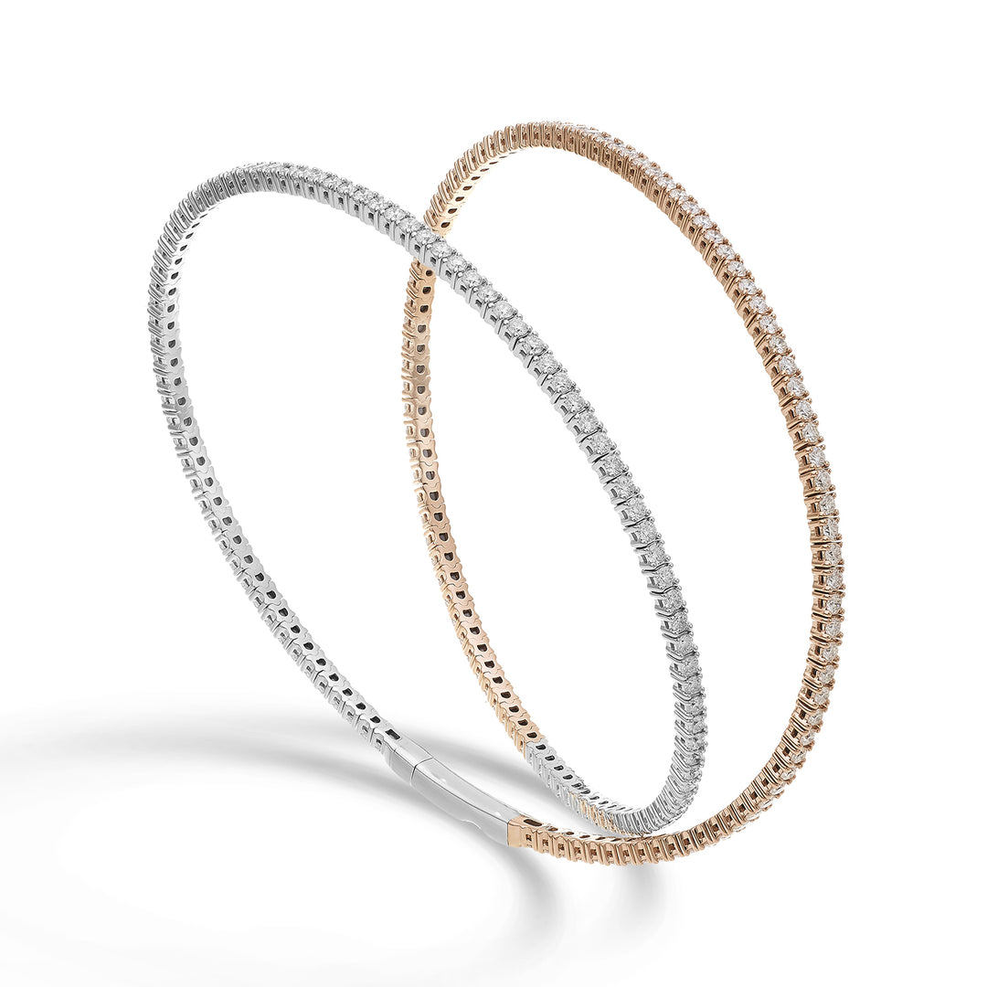Golay br 18k tennis flex 2 omdreininger diam. 3,20 ct hvit/rose gull 17 cm GBFLEX003DIO7