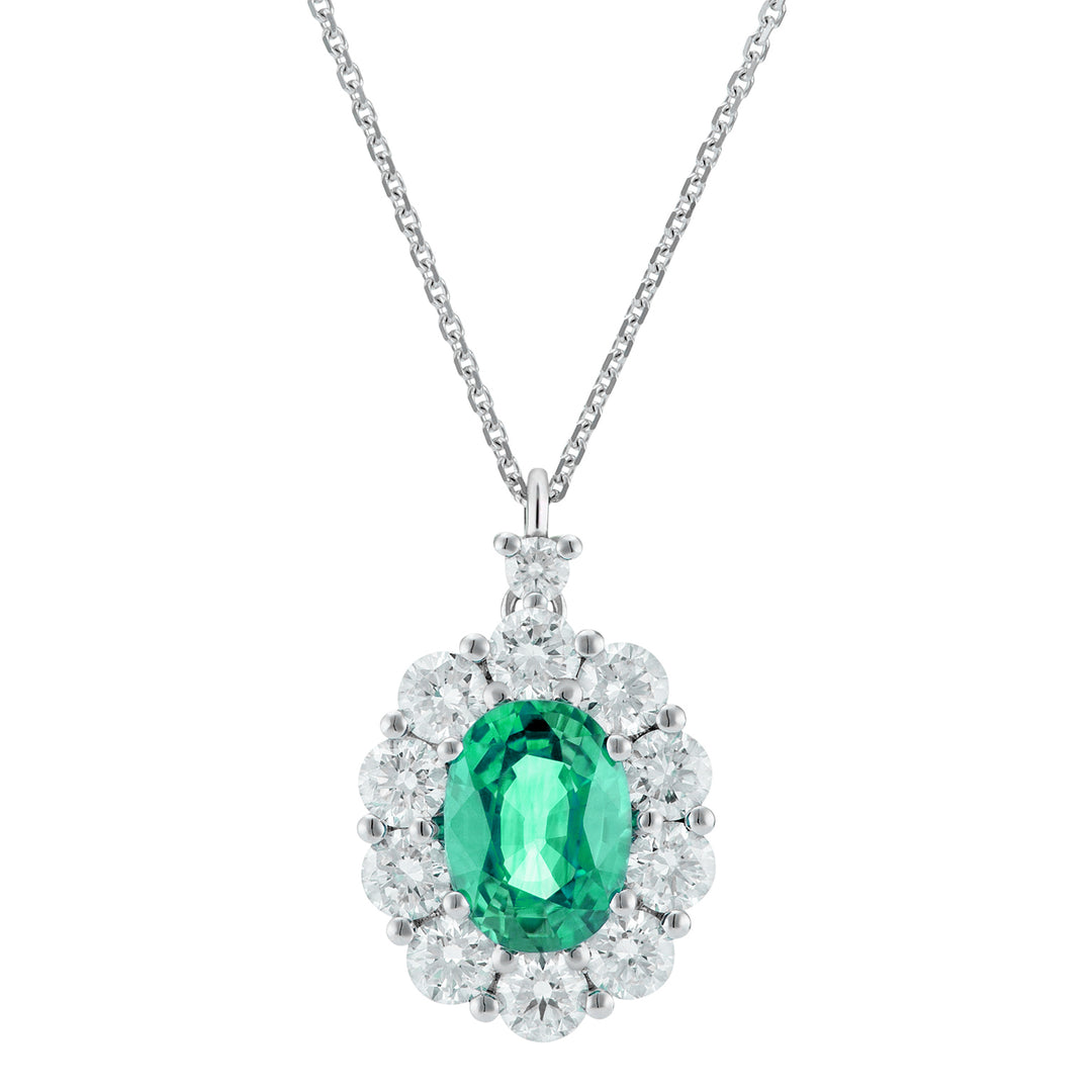 Golay EMS daisy necklace ov 9x7 outline 10 diamonds PCL046DISM2-24173110023