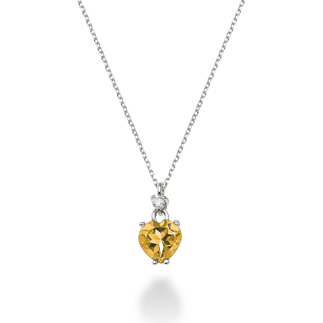 Nihama cl 18k citrínové srdce 6x6 ct.0,60 pr. ct.0,02 NPCL198DICITR66O4