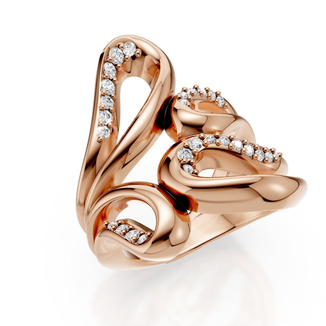 Golay designring med diamanter i rosa gull AD620DR-25024110247