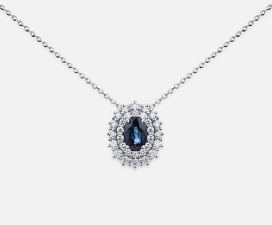 Nihama cl 18k zaffiro n. ovale 6x4 ct.0,67 dia ct.0,37 ND5060O4ZFN067