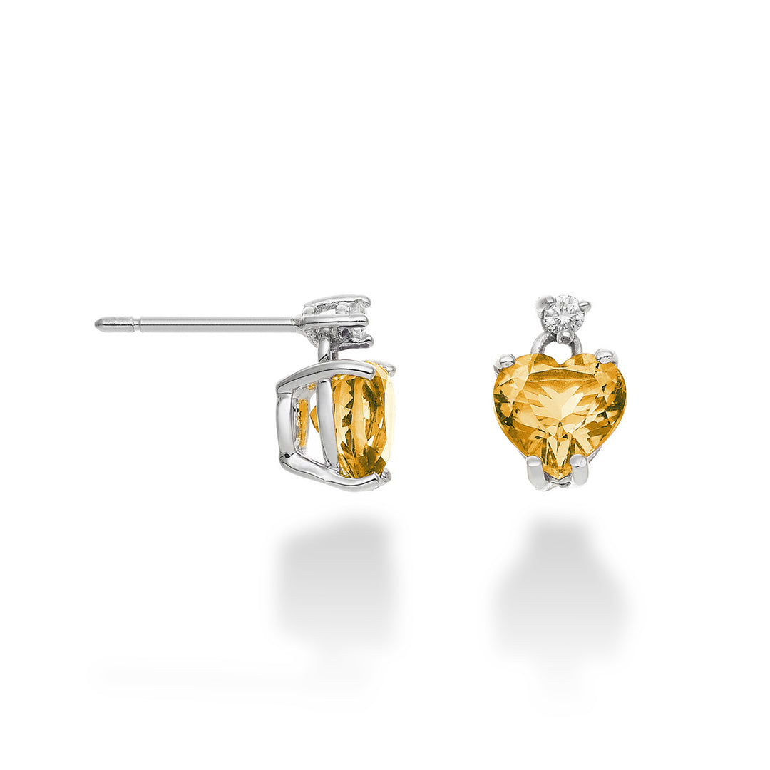 Mikiko ή 18k κιτρίνη καρδιά 6x6 ct.1,20 διάμ. ct.0,04 MOCL198DICITR66O4