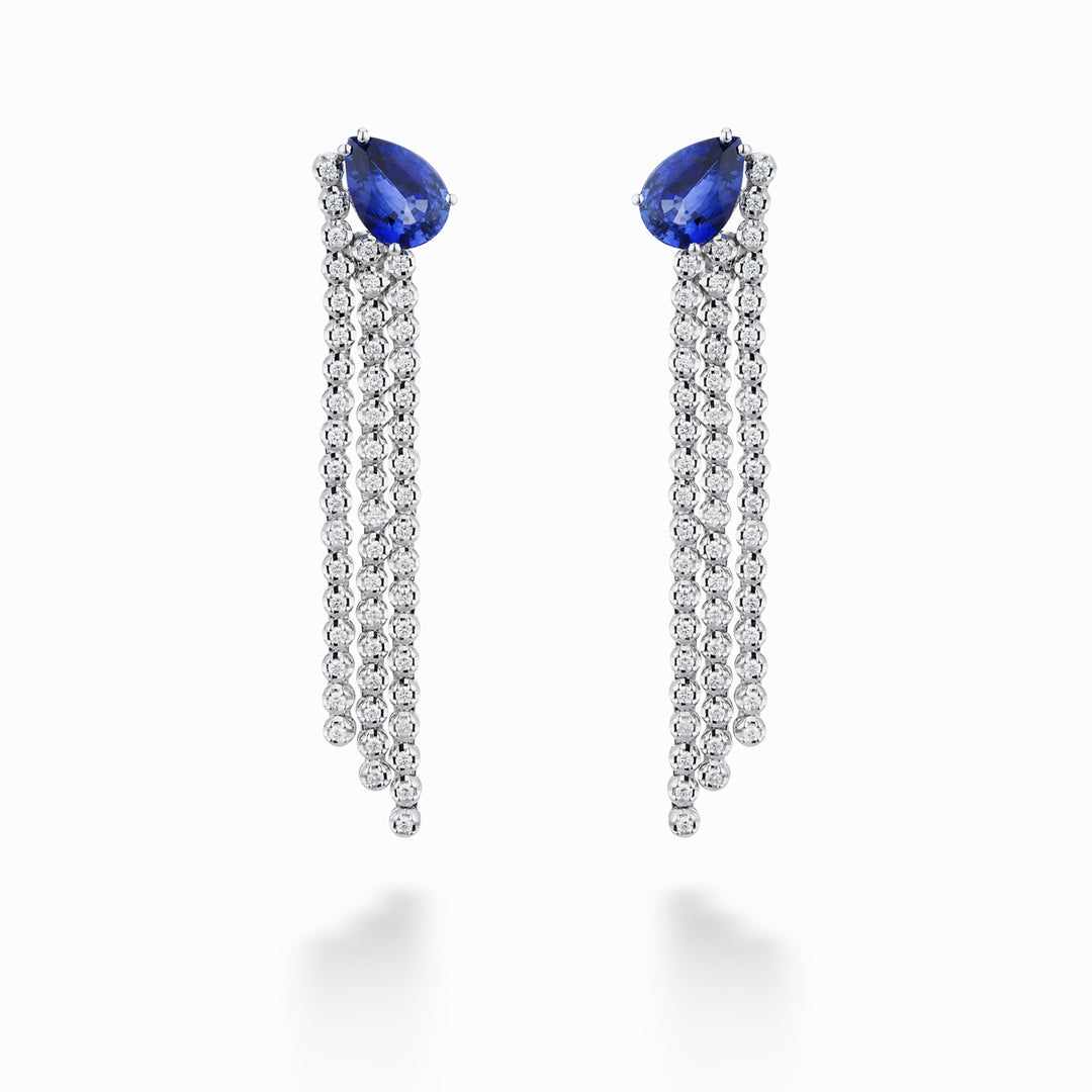 Golay pendant earrings 3 rows of 18 and goc sapphire OPEN003DIZB018-710-23194110158