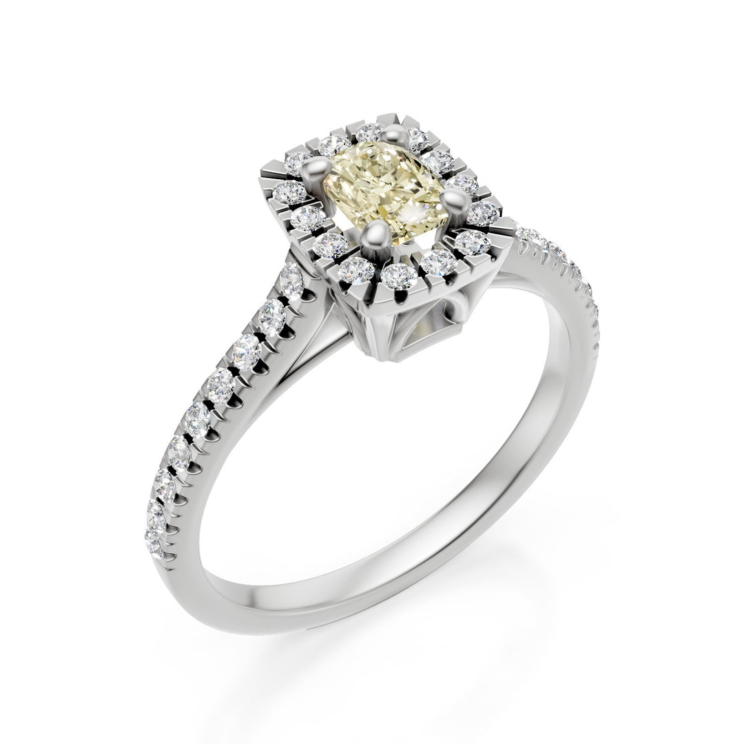 Anel de almofada Golay com contorno de haste amarela extravagante inc ASLC631DFY-25048110076