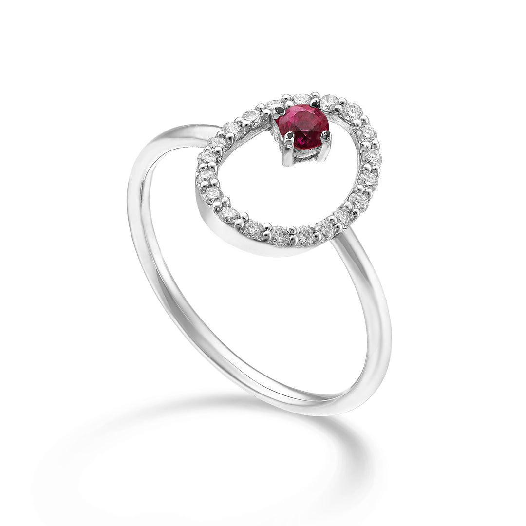 World Diamond Group een 18k "ovale" robijn n. 0,11 ct diam. ct.0,15 GA5183O4RBN026