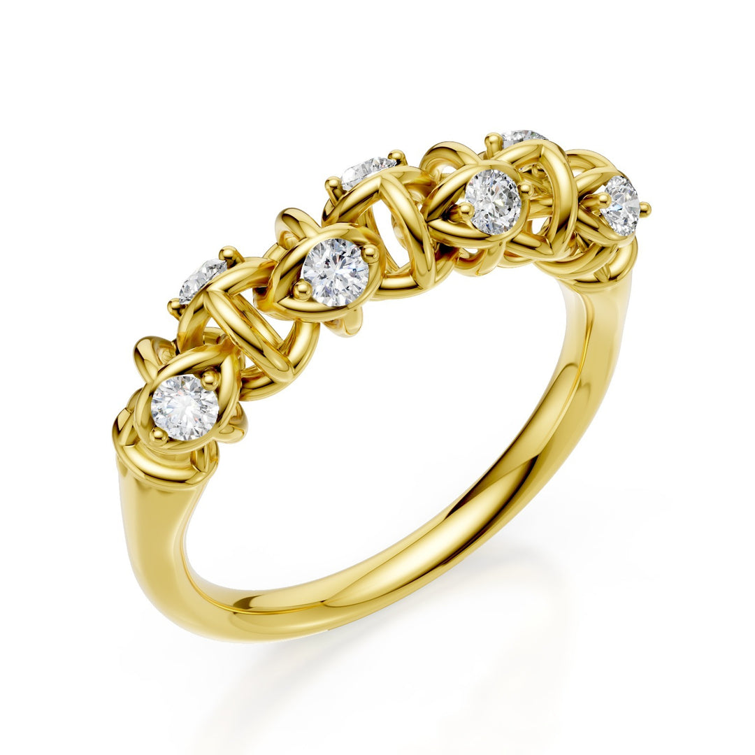 Anillo Golay riviere malla suave diamantes oro amarillo ARD540D003G-24296110078