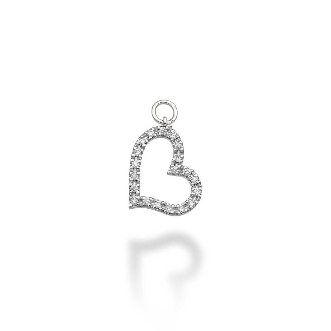 World Diamond Group grand charme coeur 18 carats ct.0,11 g vs or blanc GCH212DIO4