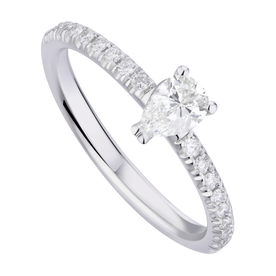World Diamond Group solitaire ring med drop og forsænket skaft AGOC016DI2-19165110001