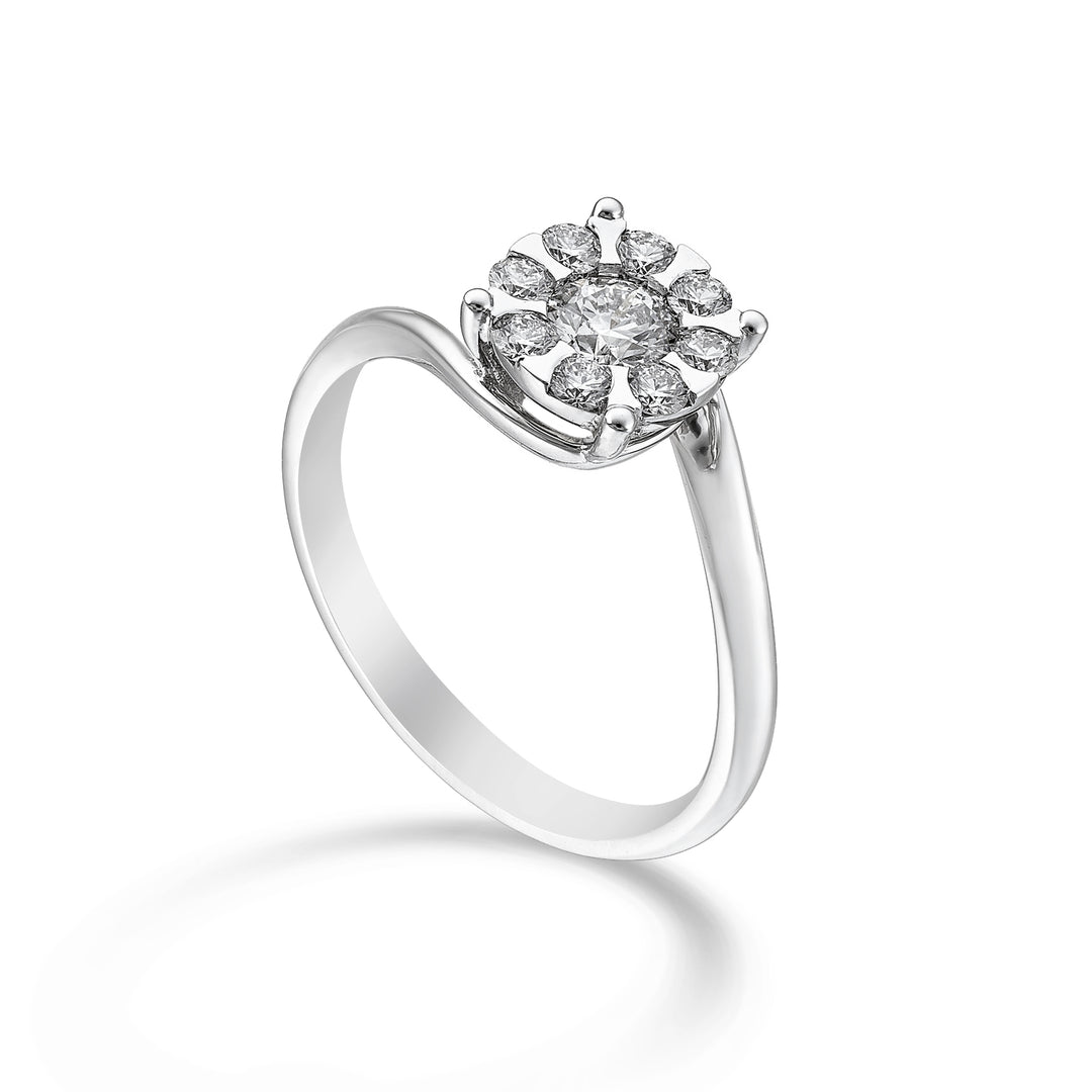 Golay sentral flersteinsring 0,23 ct AMP005DI023-24155110031
