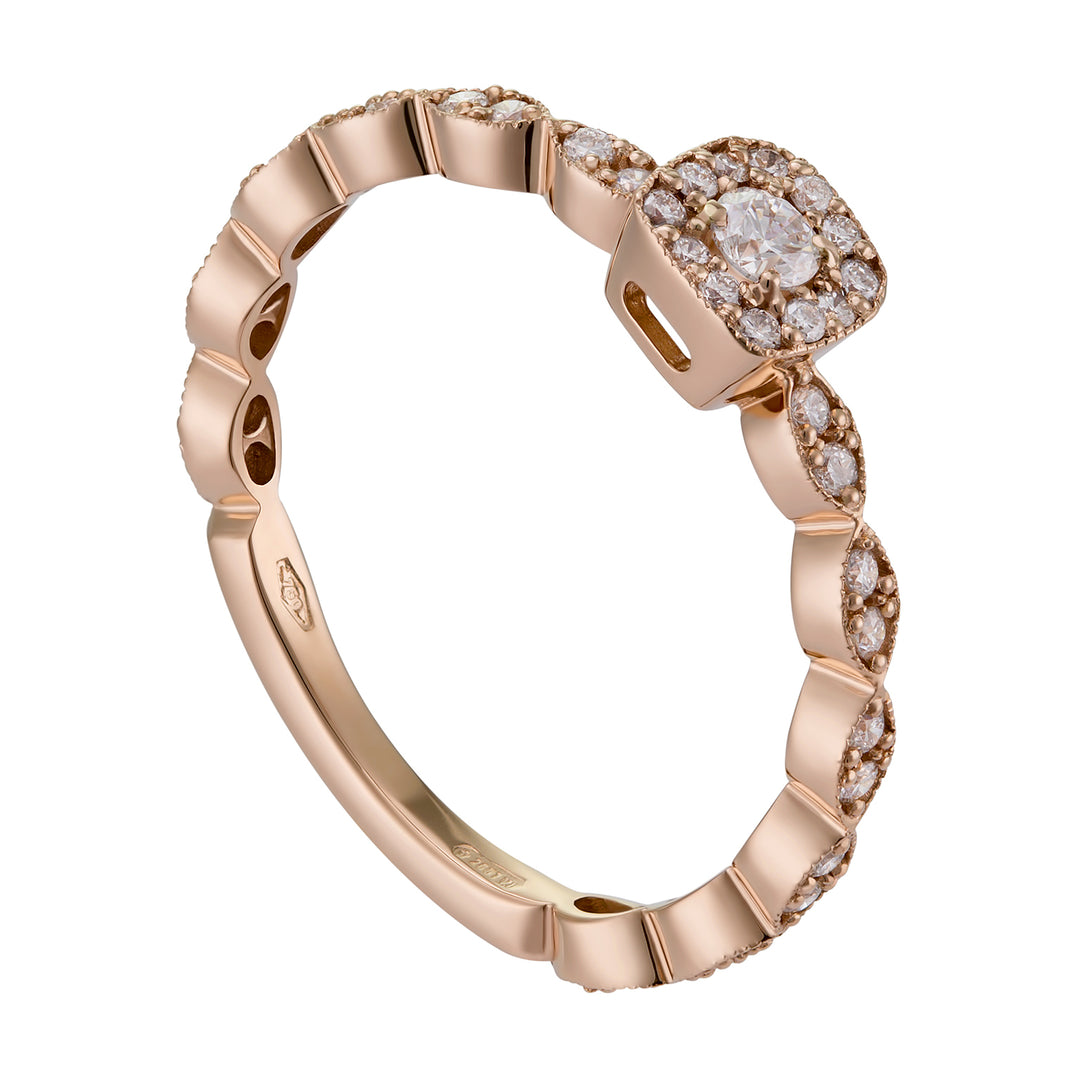 World Diamond Group Marquise-Motivband mit Balken+Cen.ct 0,09 AET026BDI10-18274110110