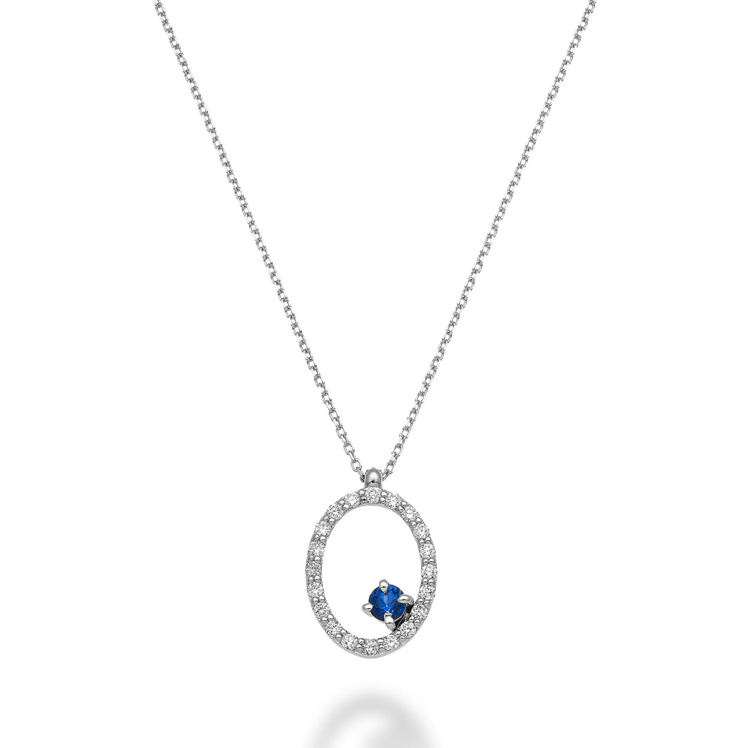 World Diamond Group cl 18k "οβάλ" ζαφείρι n. 0,11 ct διάμ. ct.0.15 GD5156O4ZFN026
