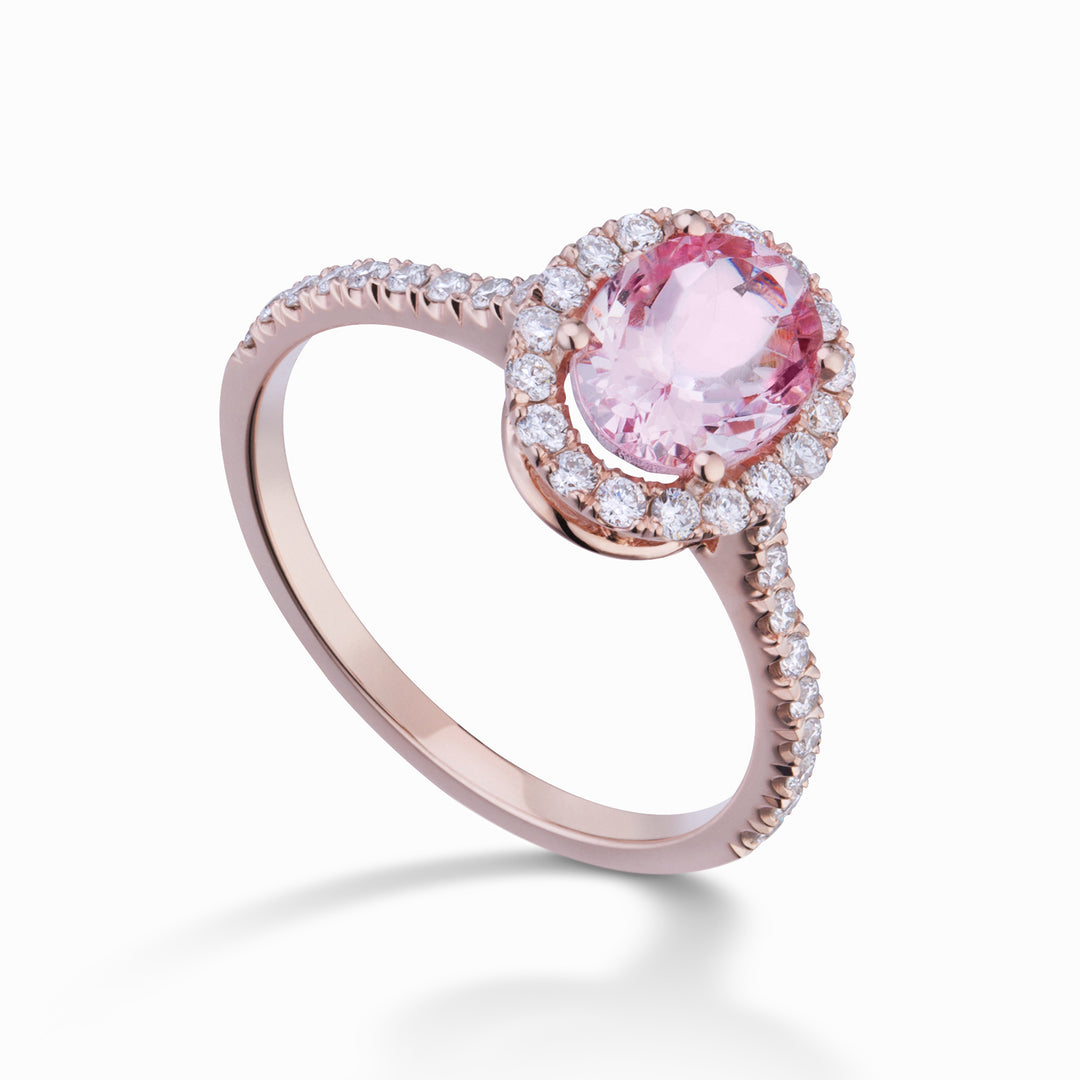 World Diamond Group oval kunzitring 9x7 och diamantkontur ACLC070DIKZ5-22343110041