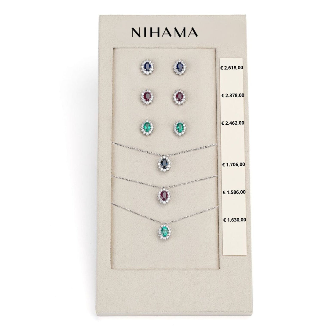 Nihama pachet cl 5048 + sau 5031 18kt oval 7x5 safir, rubin și smarald tr. N.LIGHTBOX.12-T