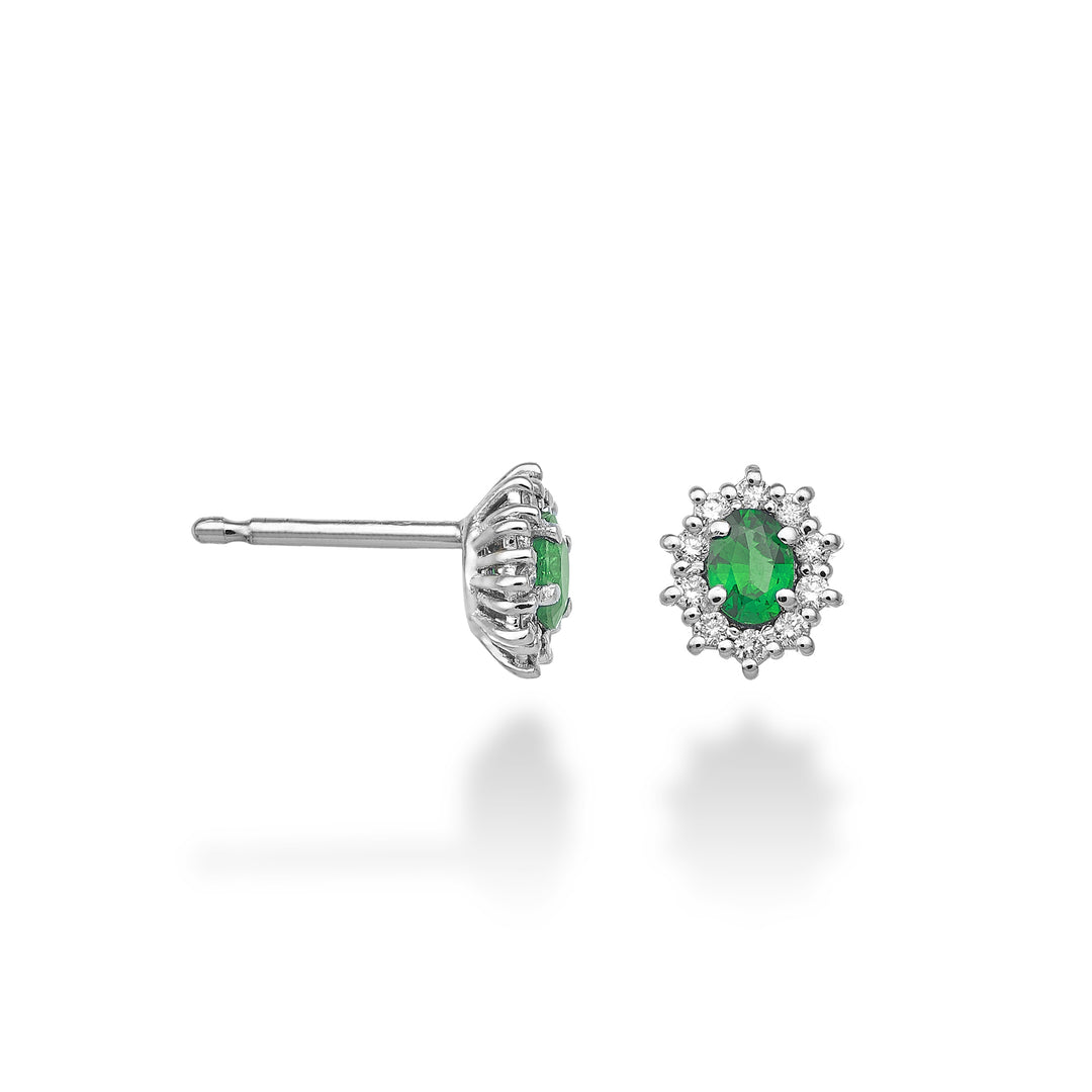 Mikiko eller 18k oval smaragd 4x3 ct.0,30 diam. 0,16 ct MO5103O4BE
