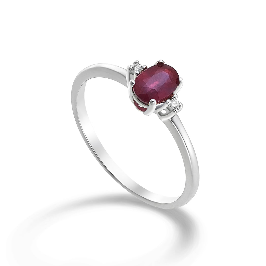 Mikiko 9k oválný rubín 6x4 ct.0,40 pr. ct.0.02 MA5072R4RBC