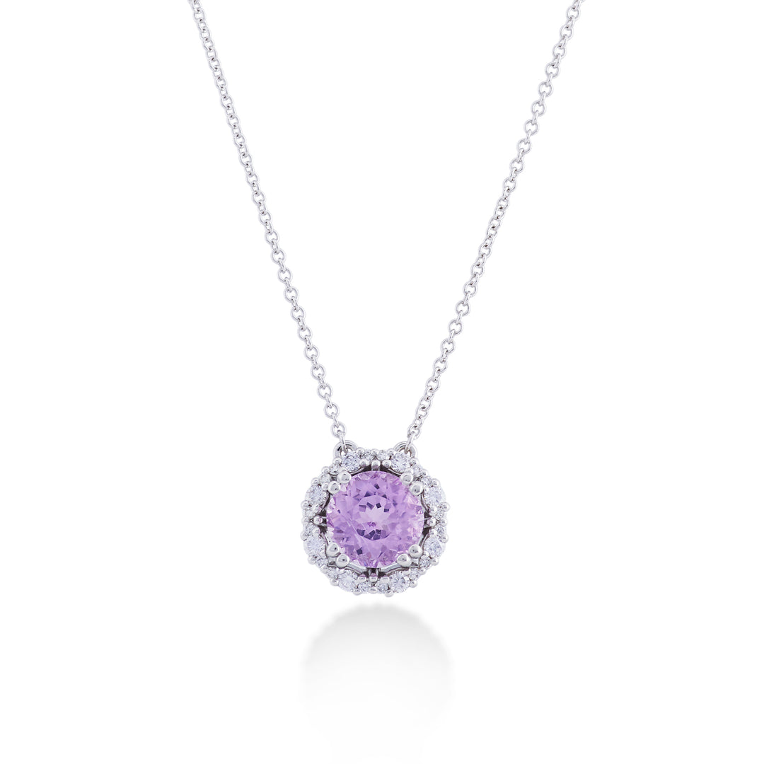 Mikiko cl 18k okrągły kunzyt 8mm ct.2,62 śr. 0,30 ct MDCLC087DIKZ1O4.262