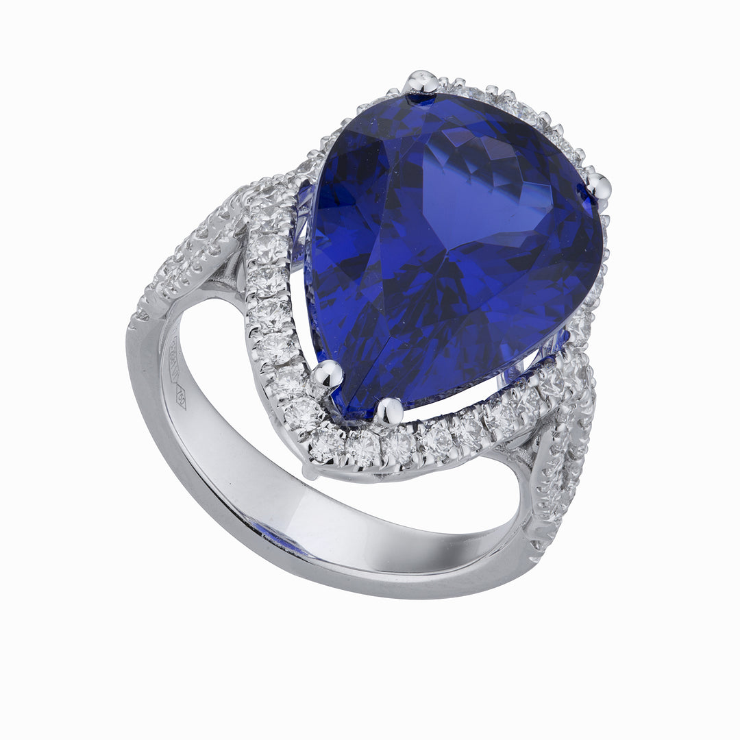 World Diamond Group ring diamanter og tanzanit drop 13x18 ACLC19DTZ1318-22209110134