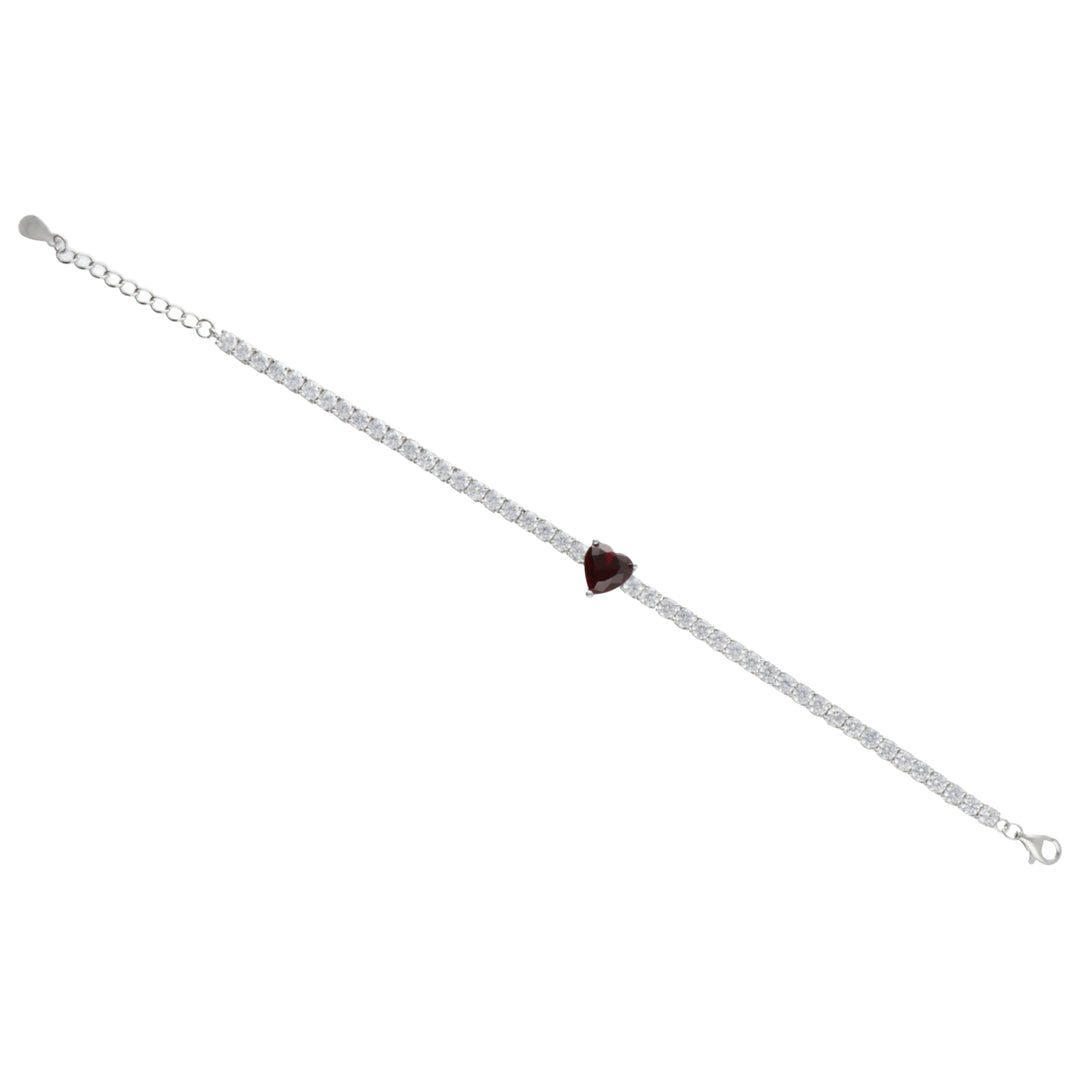 Mikiko br ag925 gem swarovski hvit og rød MB7441A4RED00
