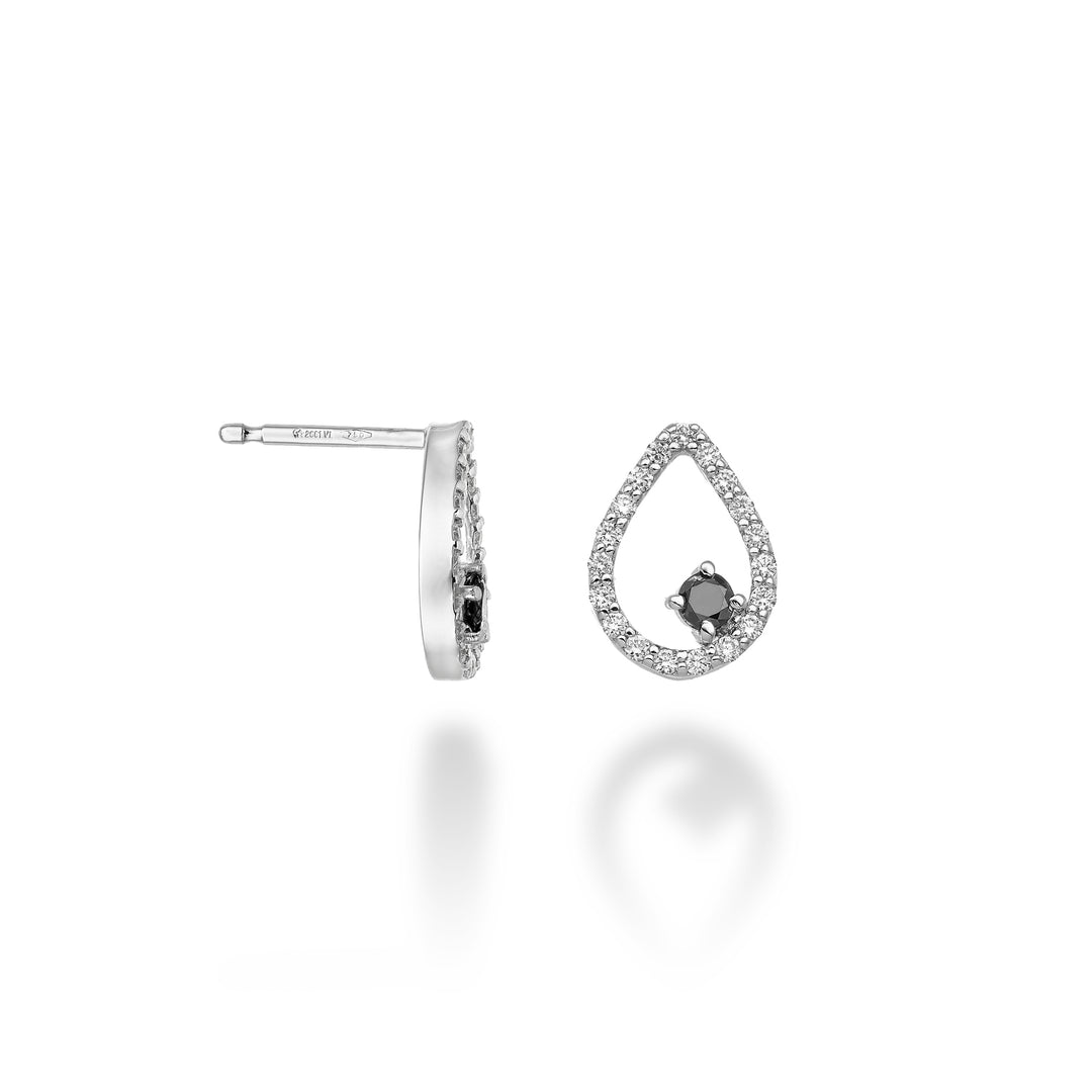 World Diamond Group oder 18 Karat „tropfenförmiger“ schwarzer Diamant ct. 0,20 Dia ct. 0,28 GO5139O4BK048
