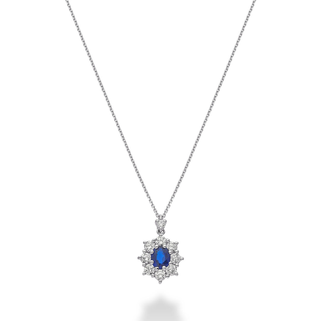 Collier pendentif saphir ovale Golay 5x4 et contour 8 par GCLC461DZB54-25302110258