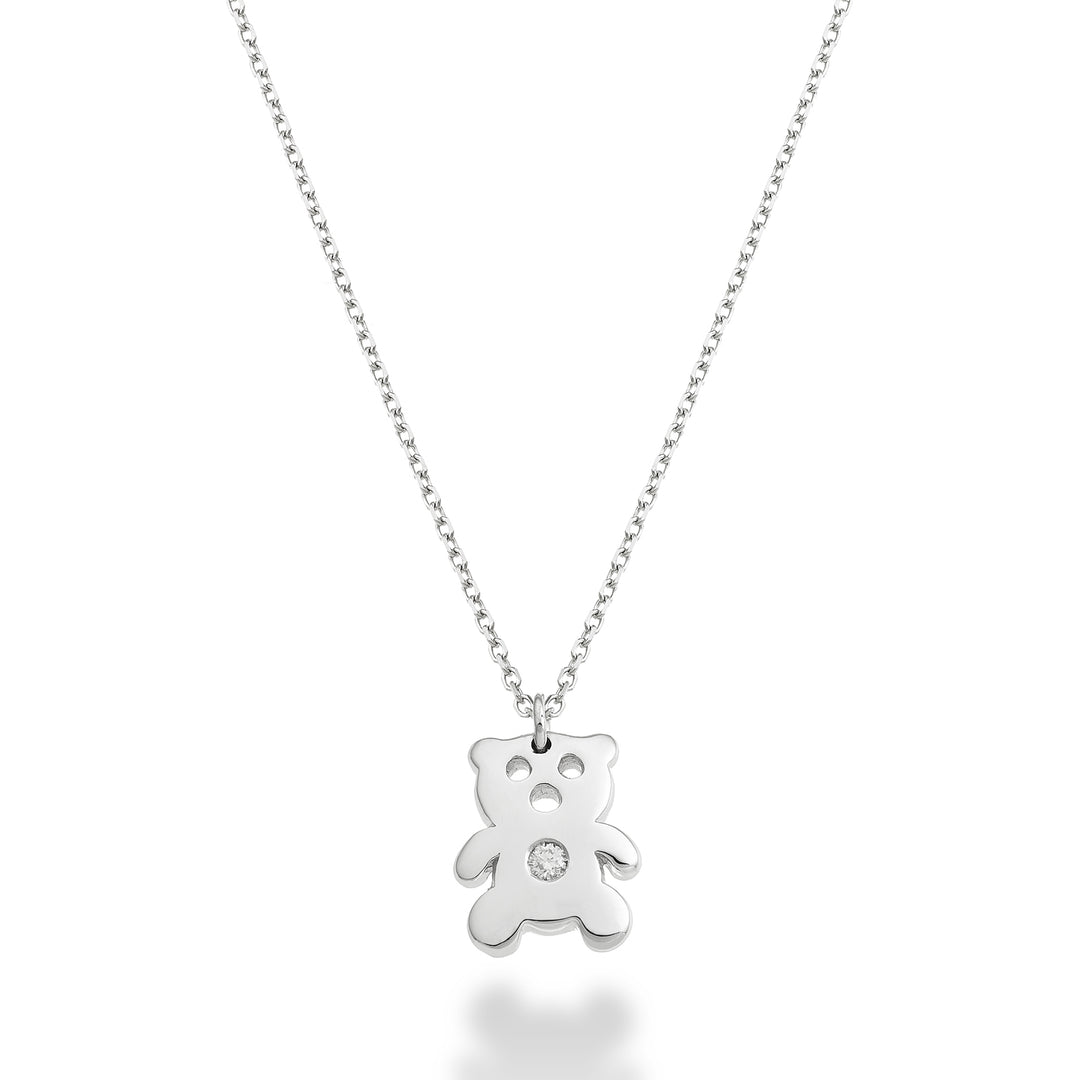 Mikiko cl 18k αρκουδάκι 0,01 ct λευκόχρυσο MD5130O4BR001