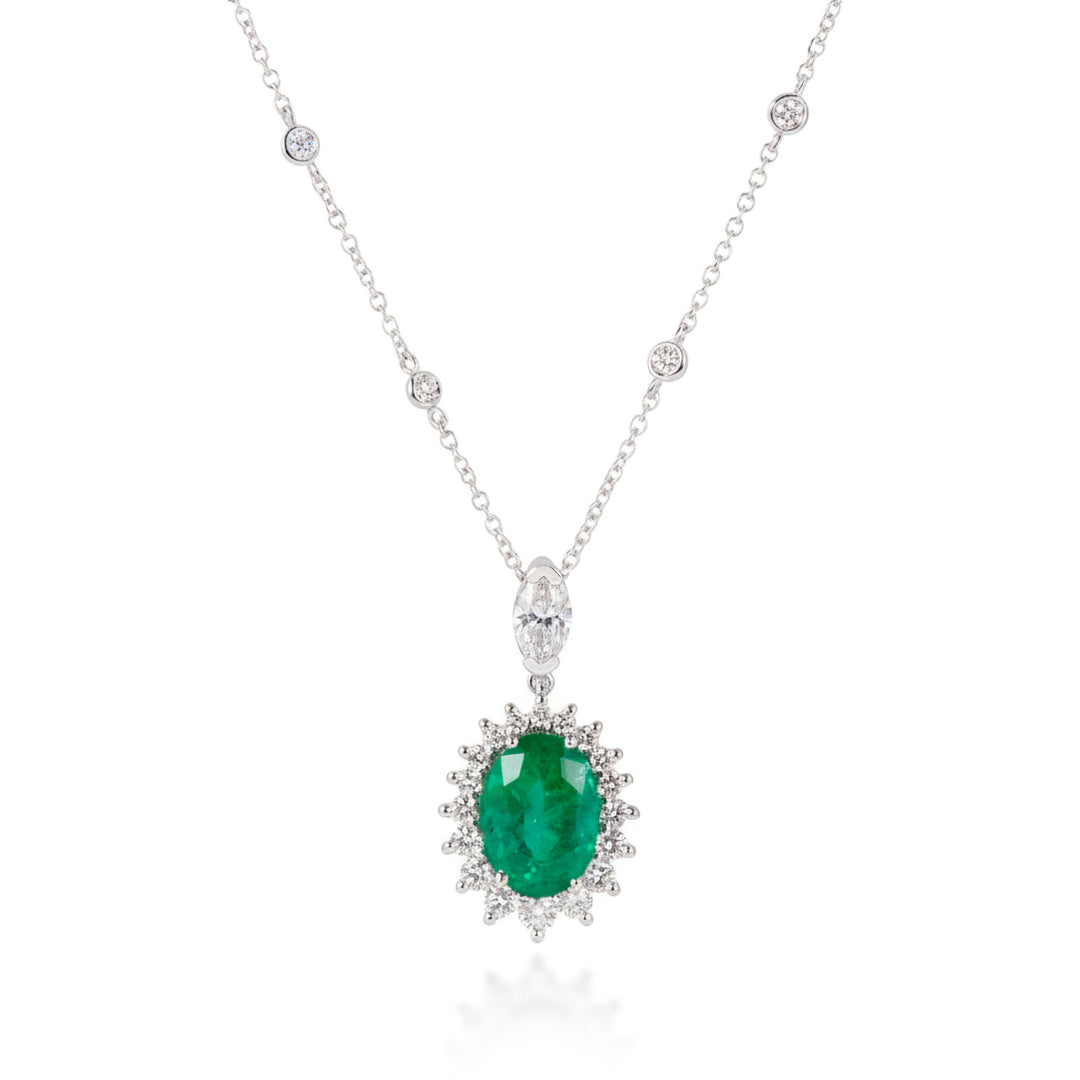 Golay ovaler Smaragd-Halsband 9x7 Skalarkontur PCLC816DSM97-26029110087