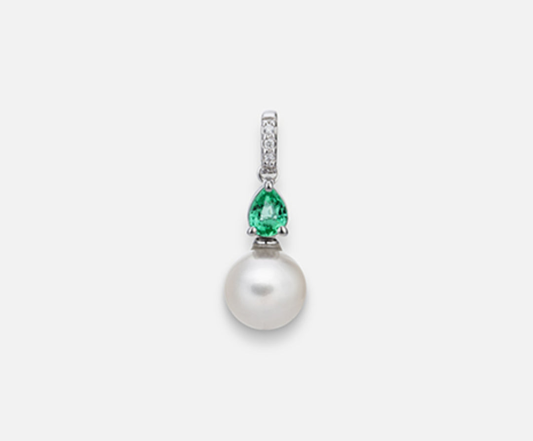 Nihama pe 18k fw 6,5/7 szmaragdowa kropla 4x3 ct.0,18 śr.0,01 NP0389O4FABI065